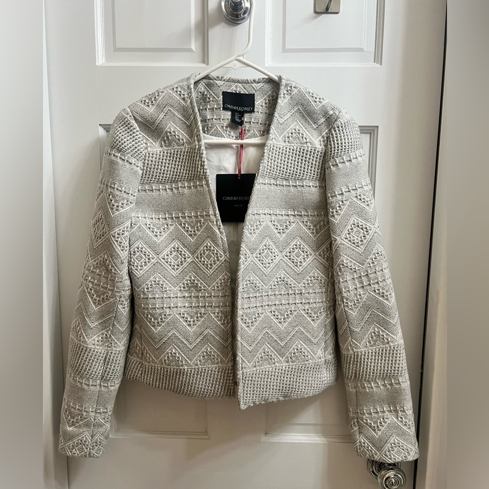 Cynthia Rowley jacquard tweed blazer